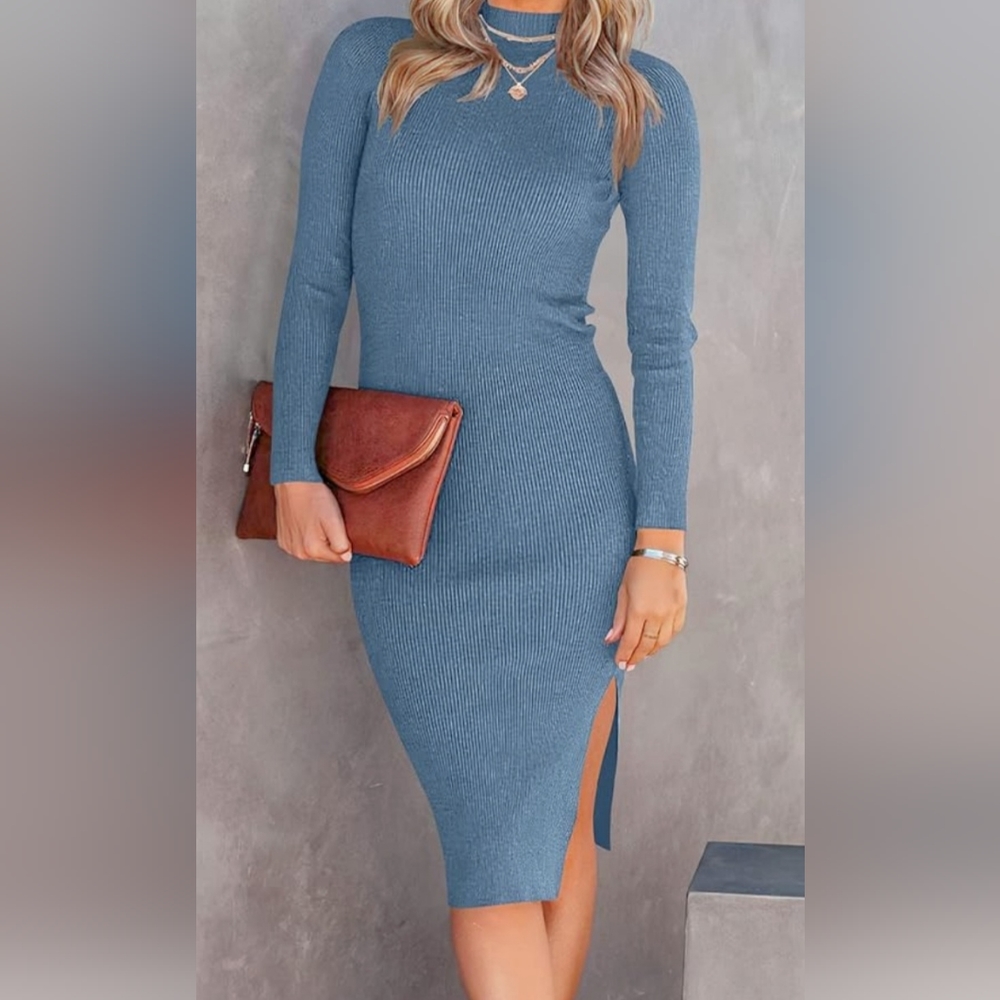 Mock-Neck Sweater Dress